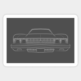 1973 Chevy Impala - front stencil, white Magnet